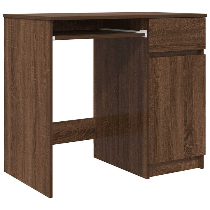 skrivebord 86x49x76 cm konstrueret træ brun egetræsfarve