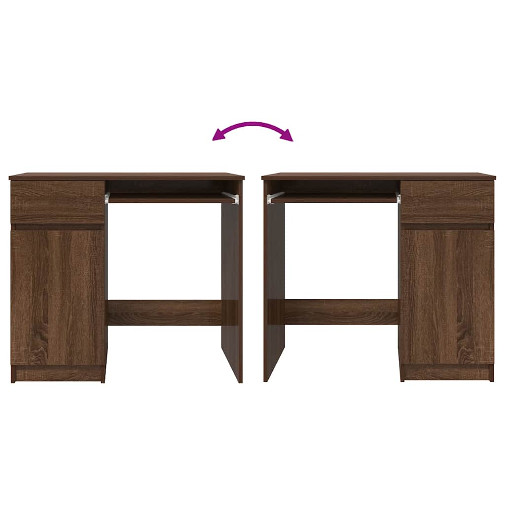 skrivebord 86x49x76 cm konstrueret træ brun egetræsfarve