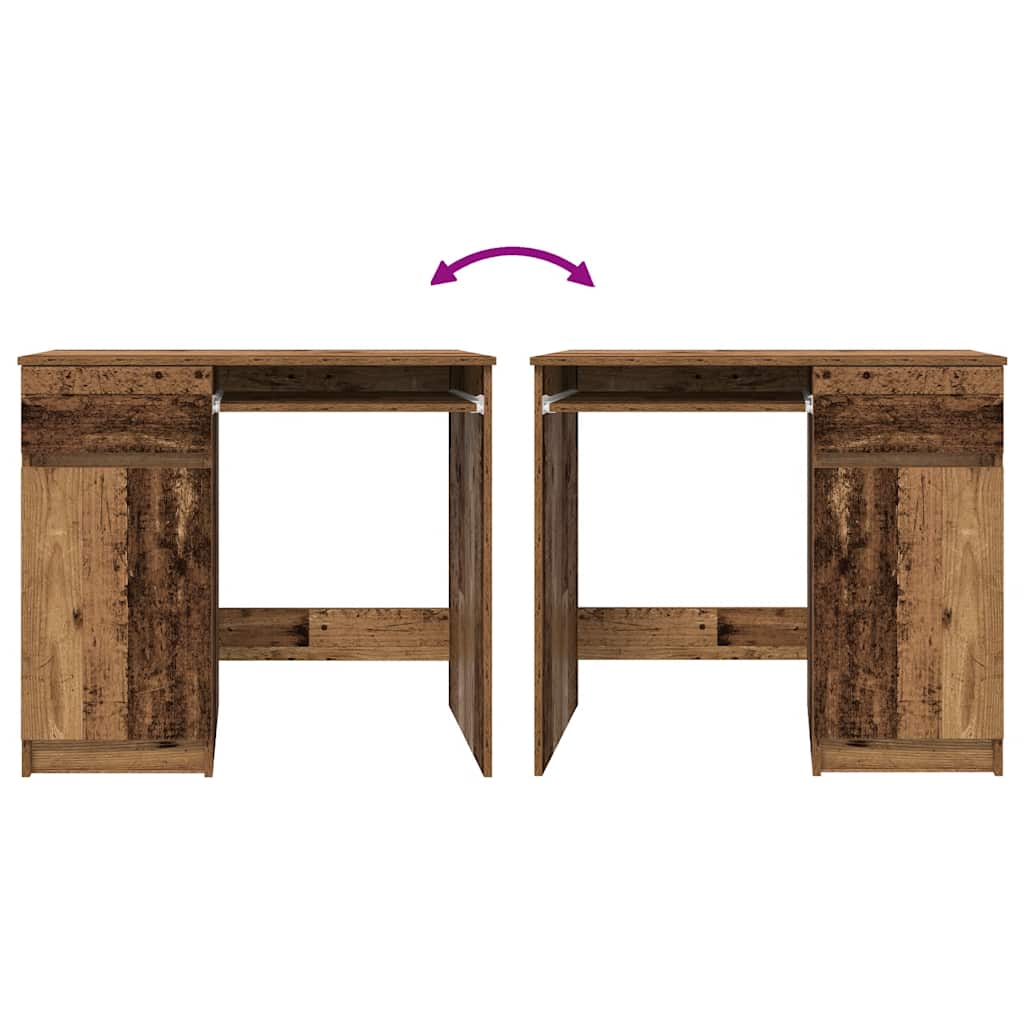 skrivebord 86x49x76 cm konstrueret træ gammelt trælook