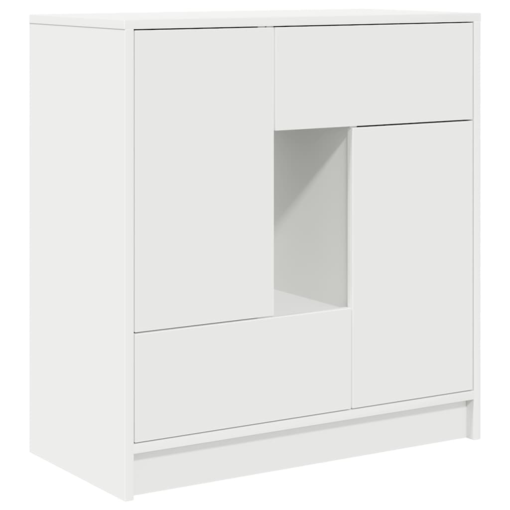 skænk med skuffer og låger 70,5x34x74,5 cm hvid