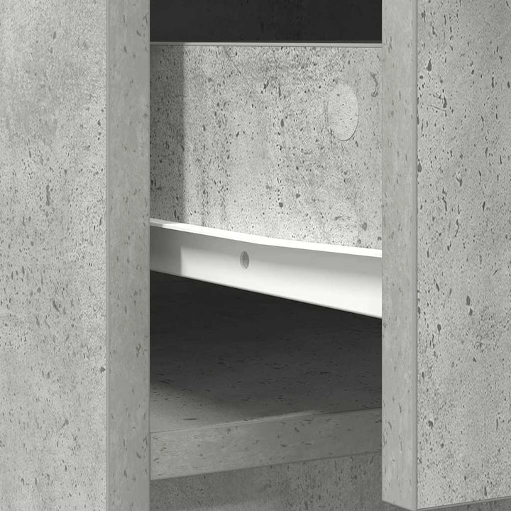 skænk med skuffer og låger 70,5x34x74,5 cm betongrå
