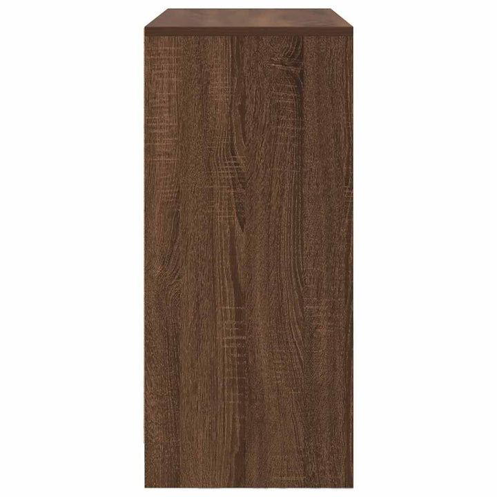 skænk med skuffer og låger 70,5x34x74,5 cm brun egetræ