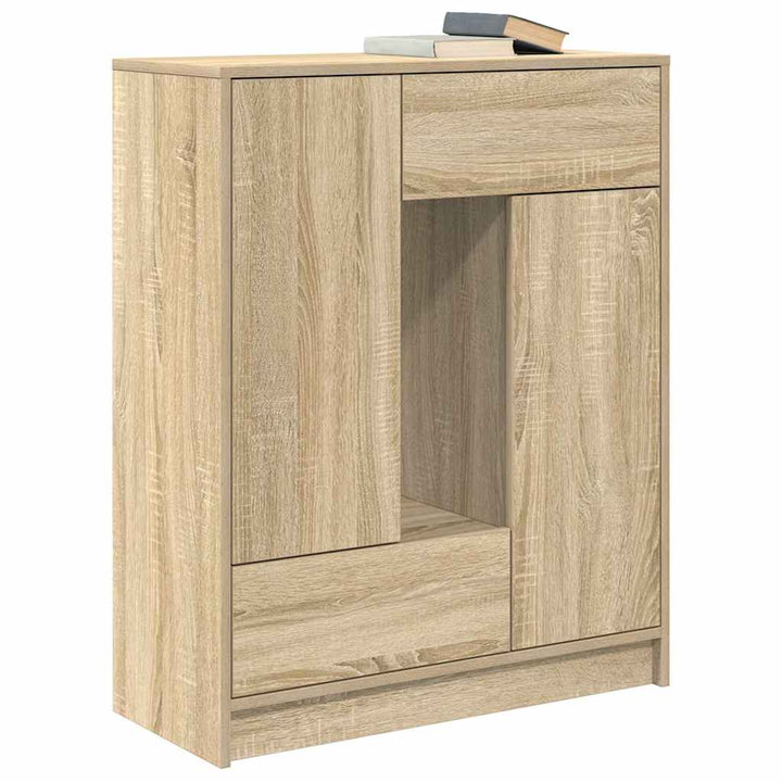skænk med skuffer og låger 73x31x90 cm sonoma-eg