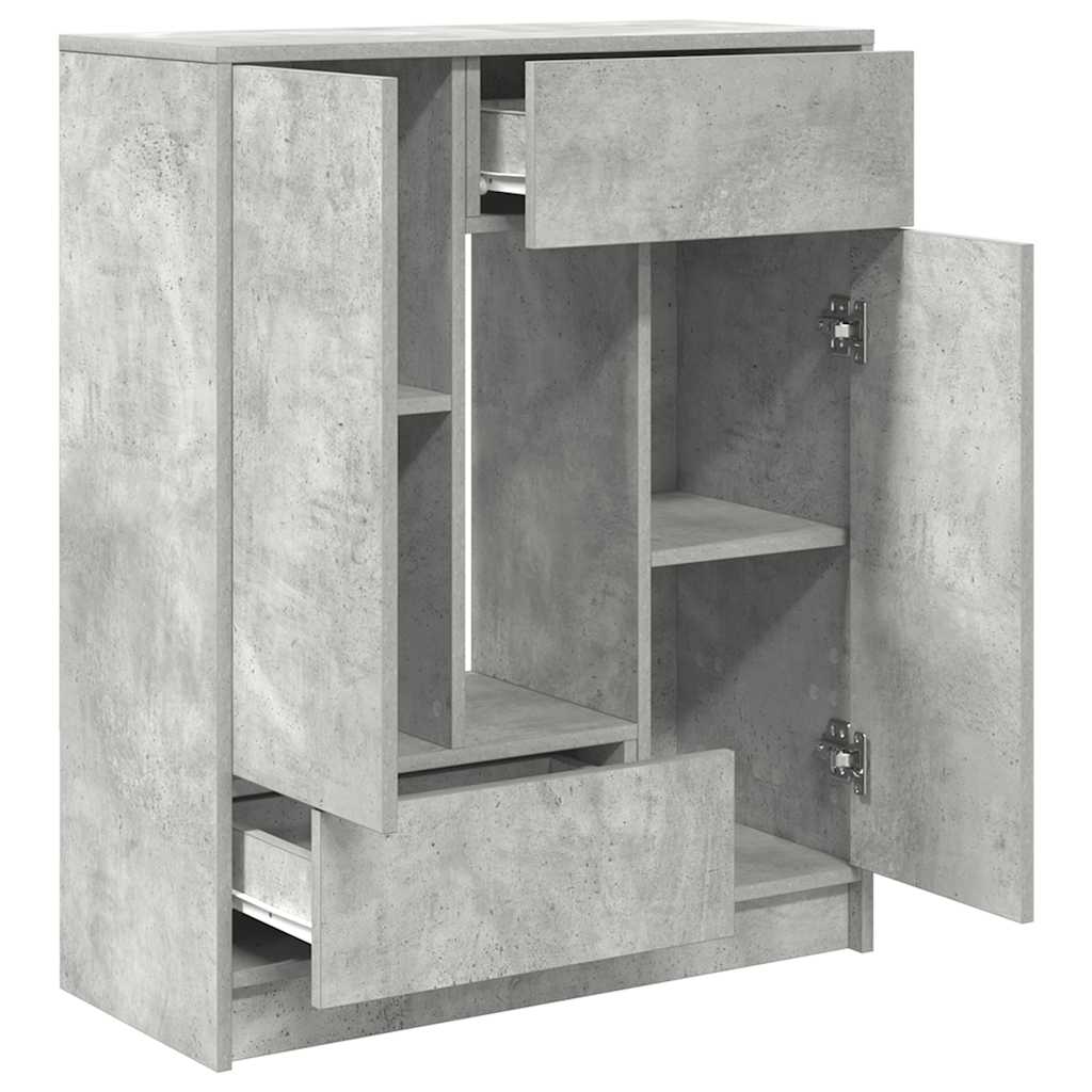 skænk med skuffer og låger 73x31x90 cm betongrå