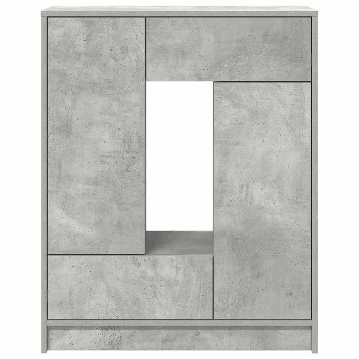 skænk med skuffer og låger 73x31x90 cm betongrå