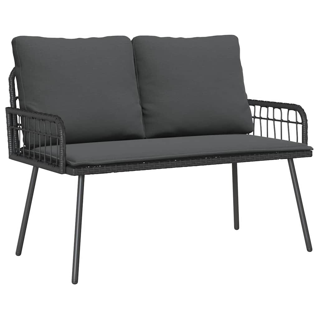 Havebænk med pude Grå 114 x 64 x 78cm Metal