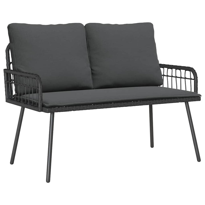 Havebænk med pude Grå 114 x 64 x 78cm Metal