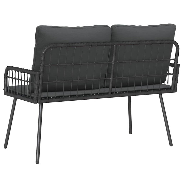 Havebænk med pude Grå 114 x 64 x 78cm Metal