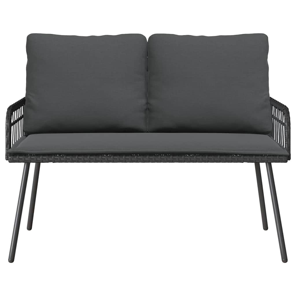 Havebænk med pude Grå 114 x 64 x 78cm Metal
