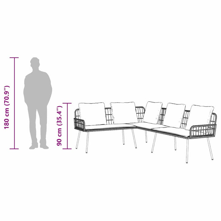 Sofa med pude Brun 61.5 x 123 x 82cm Metal
