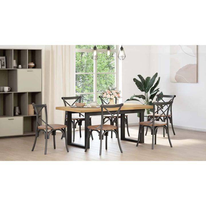 spisebord NOAIN U-formede ben 180x90x75 cm massivt træ fyrretræ