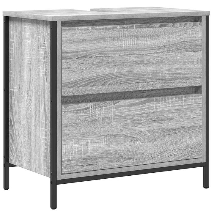Badeværelsesmøbel sæt med hylde 5 pcs Grå 76,5 x 35 x 95 cm