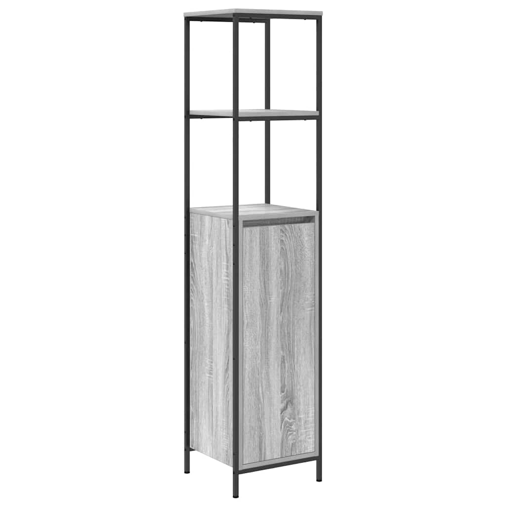 Badeværelsesmøbel sæt med hylde 5 pcs Grå 76,5 x 35 x 95 cm