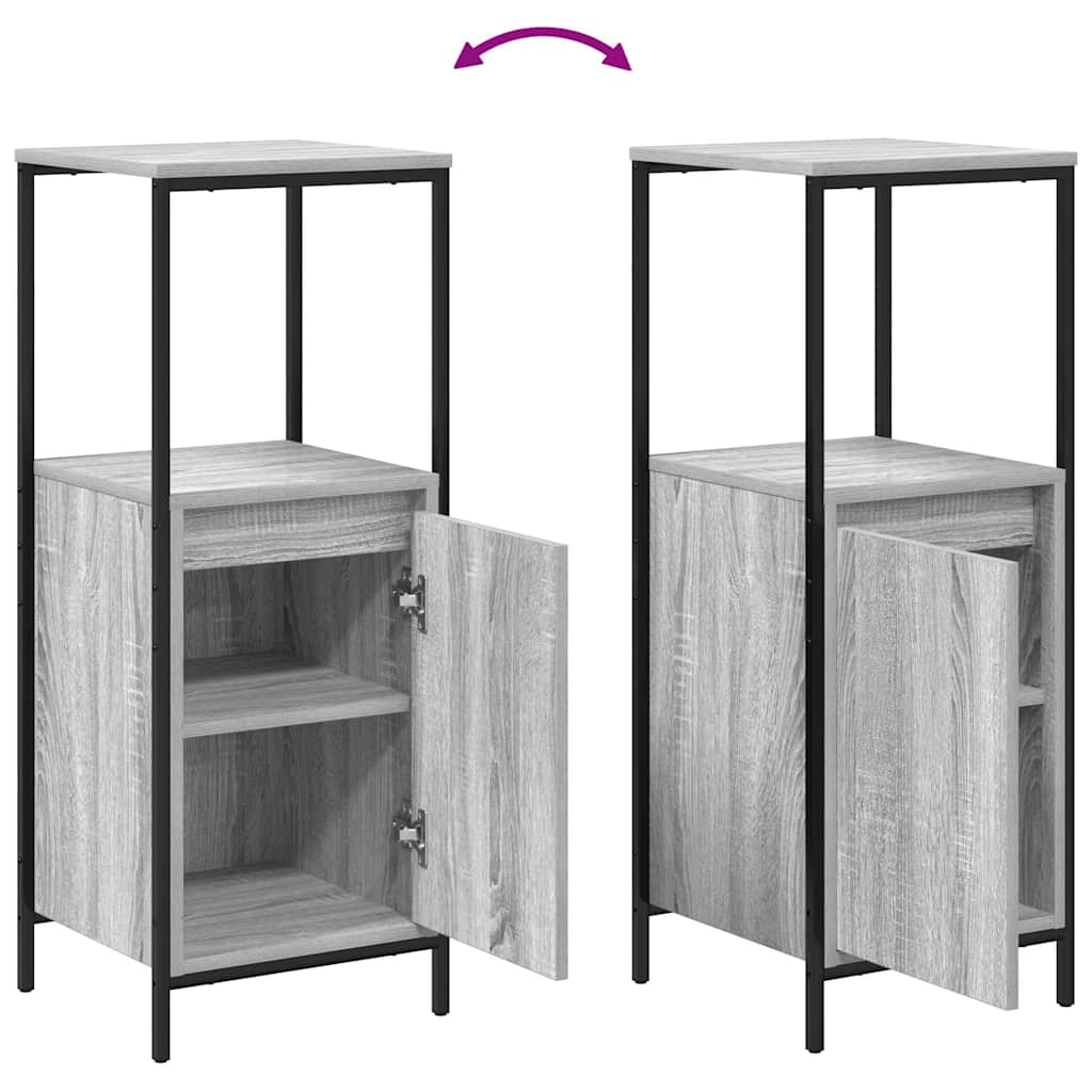 Badeværelsesmøbel sæt med hylde 5 pcs Grå 76,5 x 35 x 95 cm