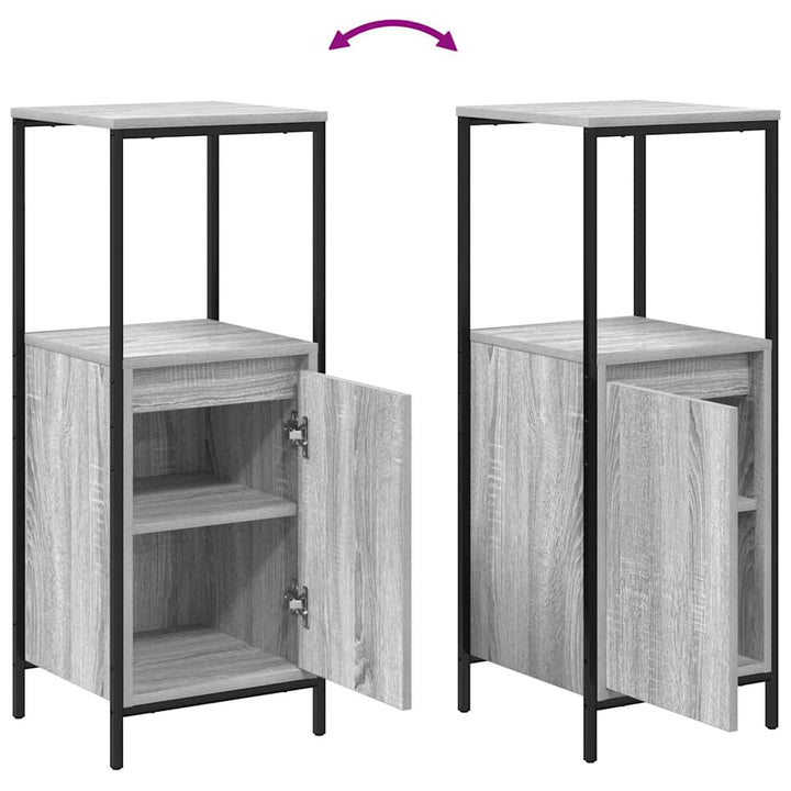 Badeværelsesmøbel sæt med hylde 5 pcs Grå 76,5 x 35 x 95 cm