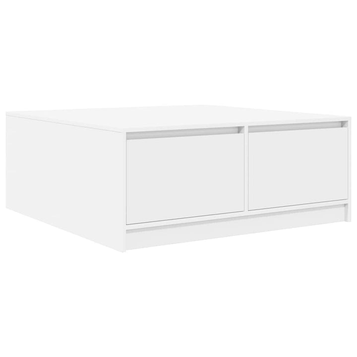 sofabord med skuffer 100x100x40 cm hvid