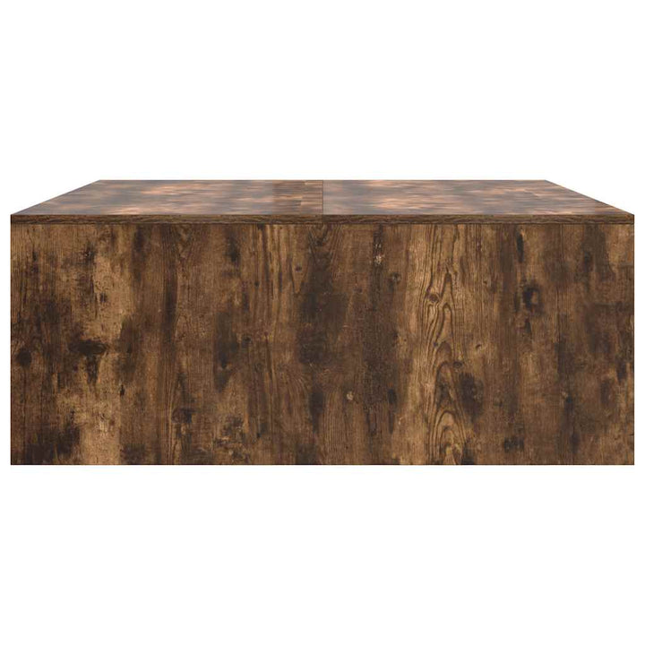 sofabord med skuffer 100x100x40 cm røget egetræsfarve