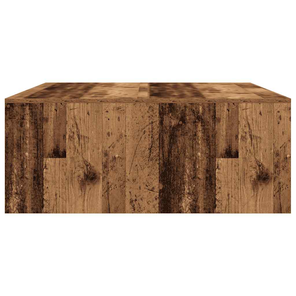 sofabord med skuffer 100x100x40 cm gammelt træ-look