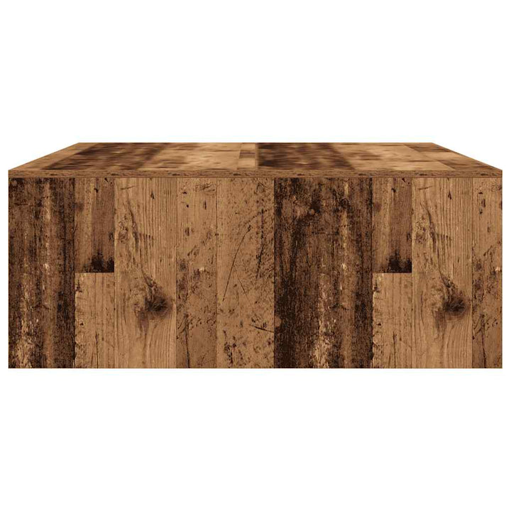 sofabord med skuffer 100x100x40 cm gammelt træ-look