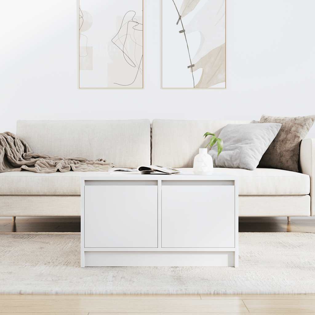 sofabord med skuffer 70,5x70x40 cm hvid