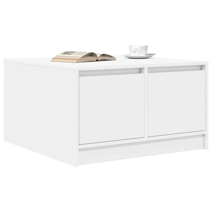 sofabord med skuffer 70,5x70x40 cm hvid