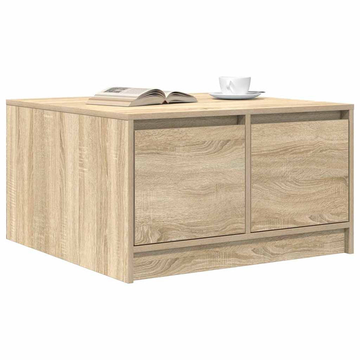 sofabord med skuffer 70,5x70x40 cm sonoma-eg