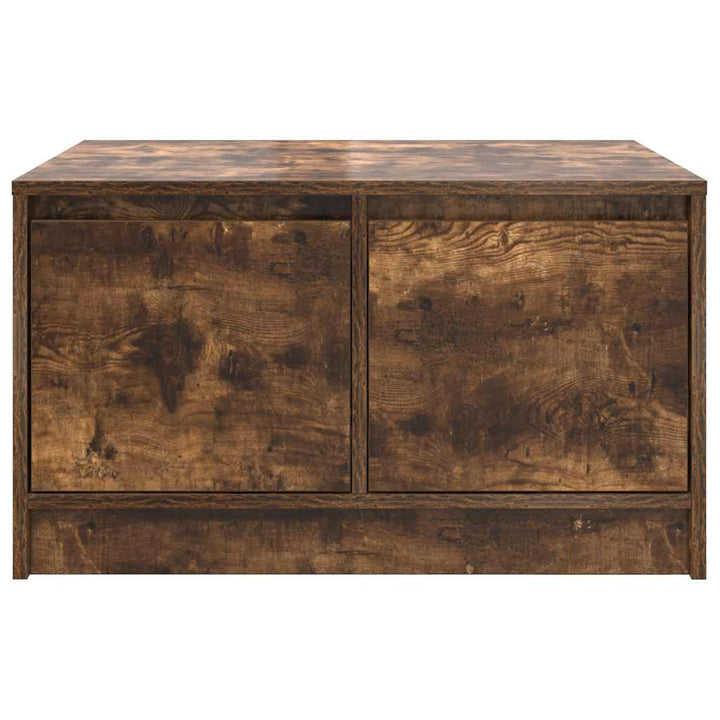 sofabord med skuffer 70,5x70x40 cm røget egetræsfarve