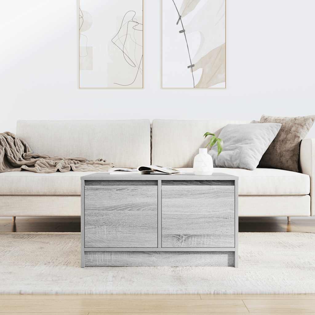 sofabord med skuffer 70,5x70x40 cm grå sonoma-eg