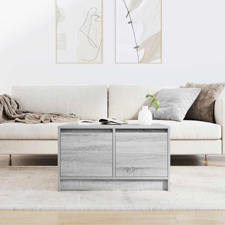 sofabord med skuffer 70,5x70x40 cm grå sonoma-eg