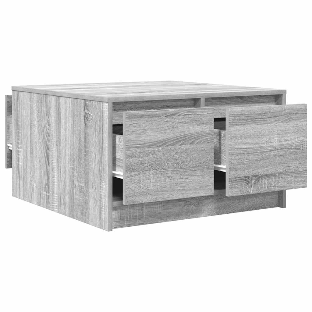 sofabord med skuffer 70,5x70x40 cm grå sonoma-eg