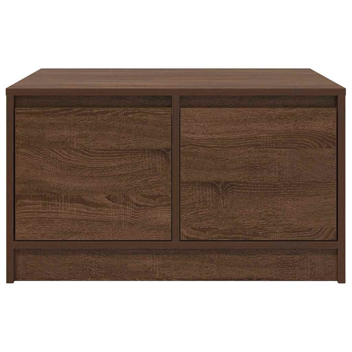 sofabord med skuffer 70,5x70x40 cm brun egetræsfarve