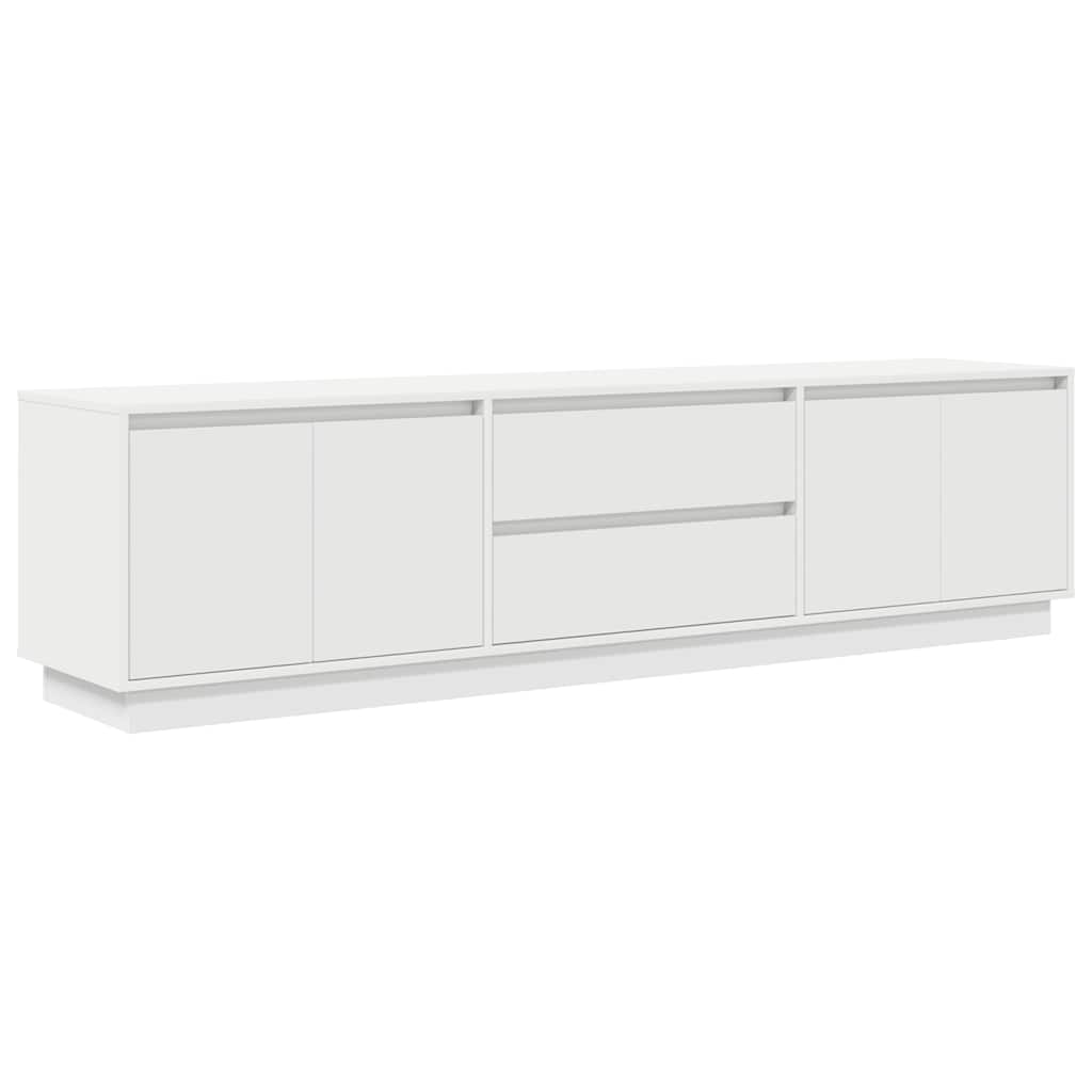 tv-bord med LED-lys 193,5x41x50 cm hvid
