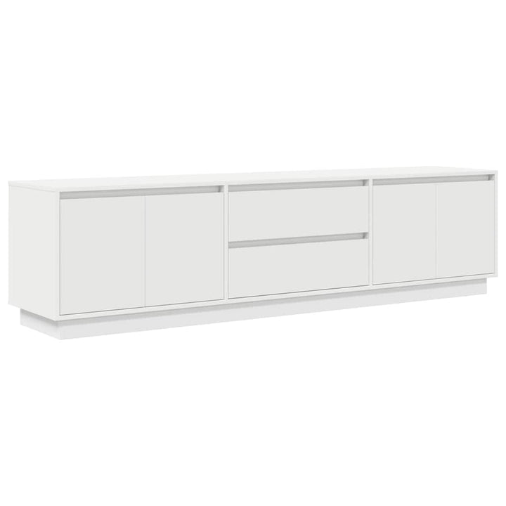 tv-bord med LED-lys 193,5x41x50 cm hvid