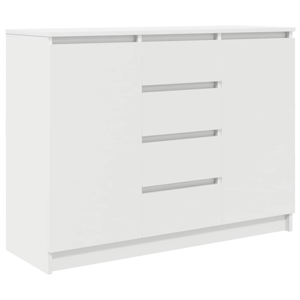 skænk med skuffer 100,5x35x76 cm konstrueret træ hvid