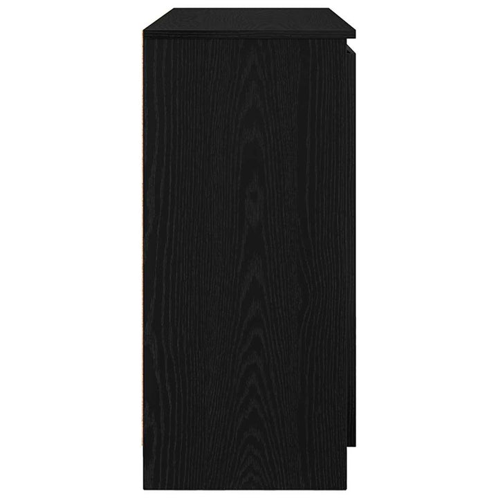 skænk med skuffer 100,5x35x76 cm konstrueret træ sort egetræ
