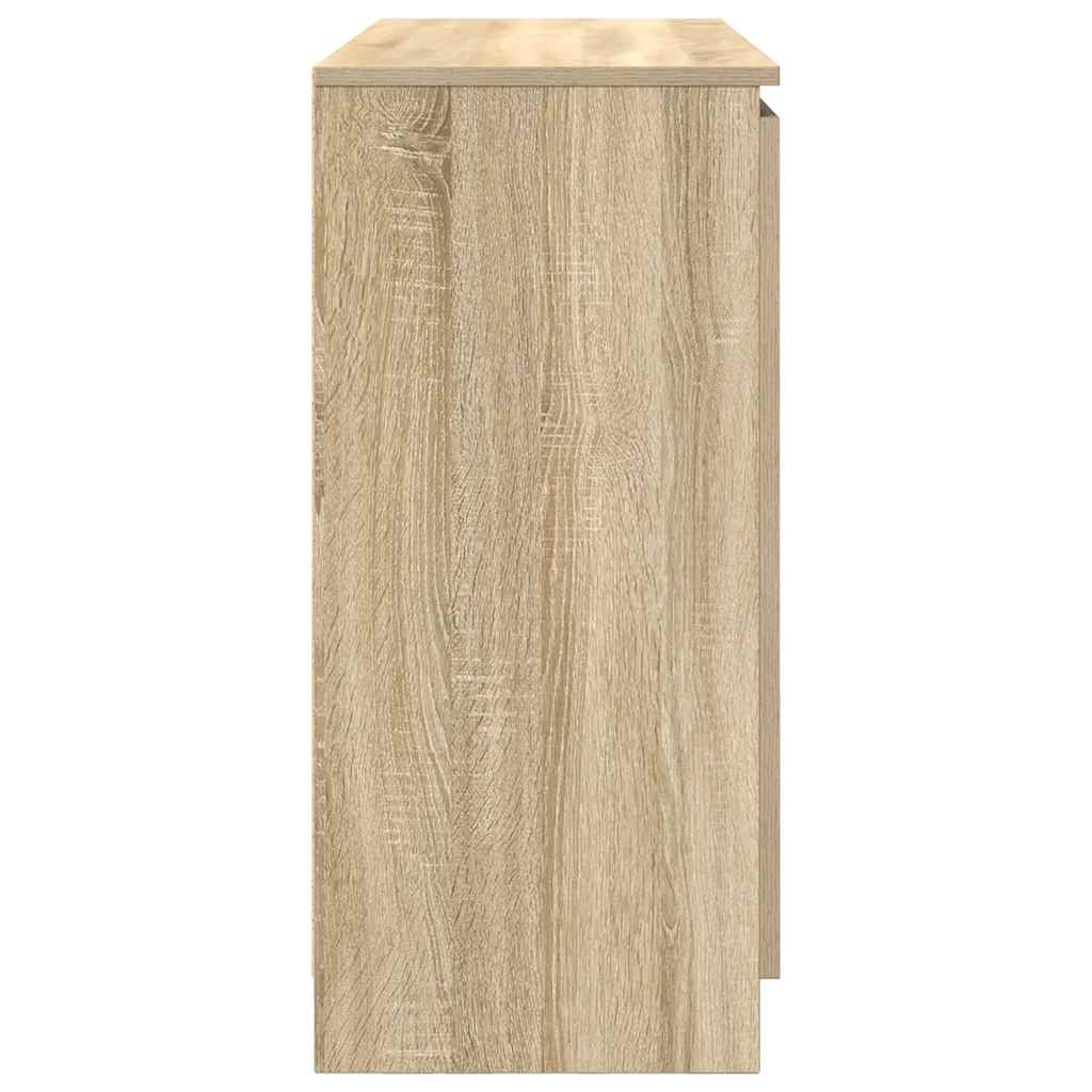 skænk med skuffer 100,5x35x76 cm konstrueret træ sonoma-eg