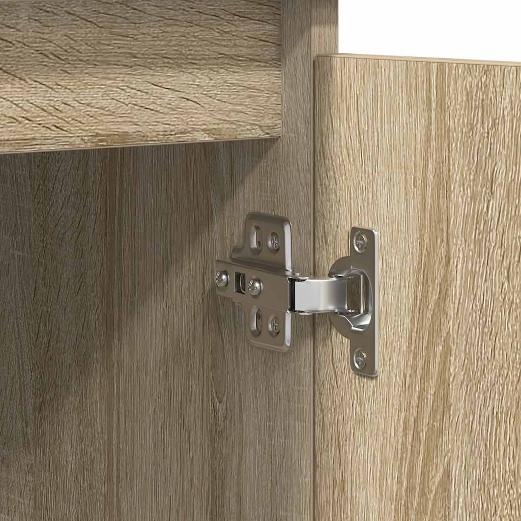skænk med skuffer 100,5x35x76 cm konstrueret træ sonoma-eg