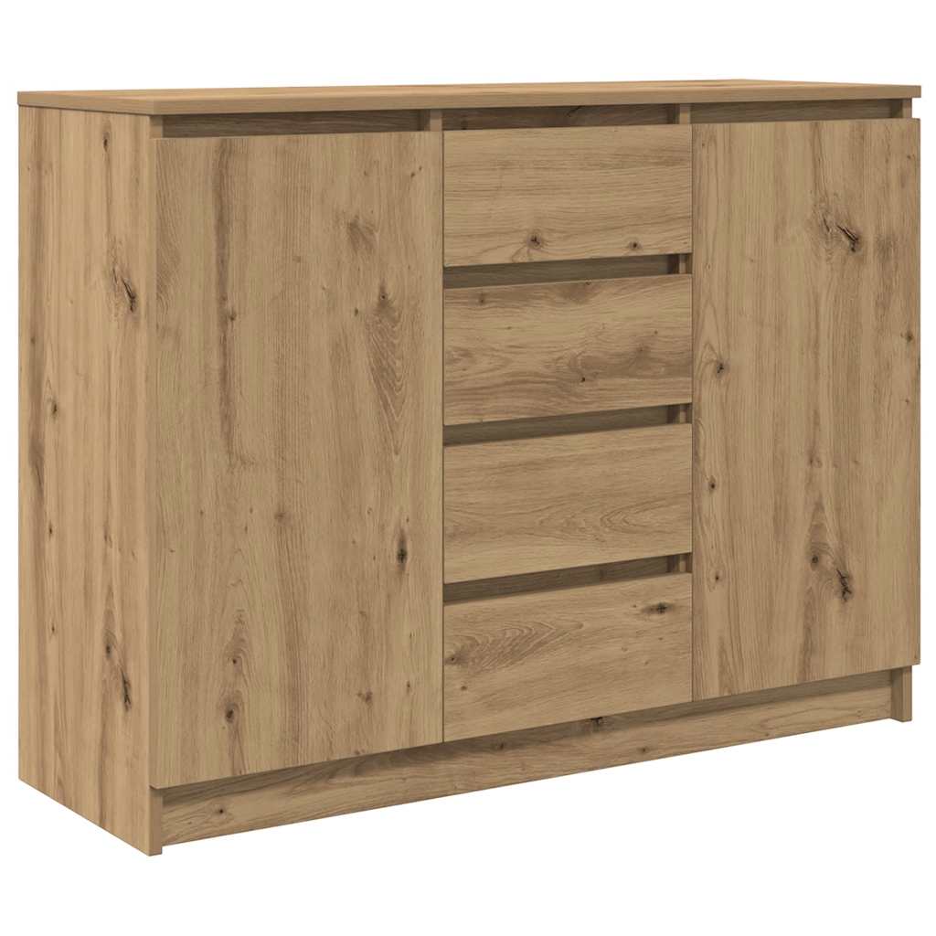 skænk med skuffer 100,5x35x76 cm konstrueret træ kunsteg