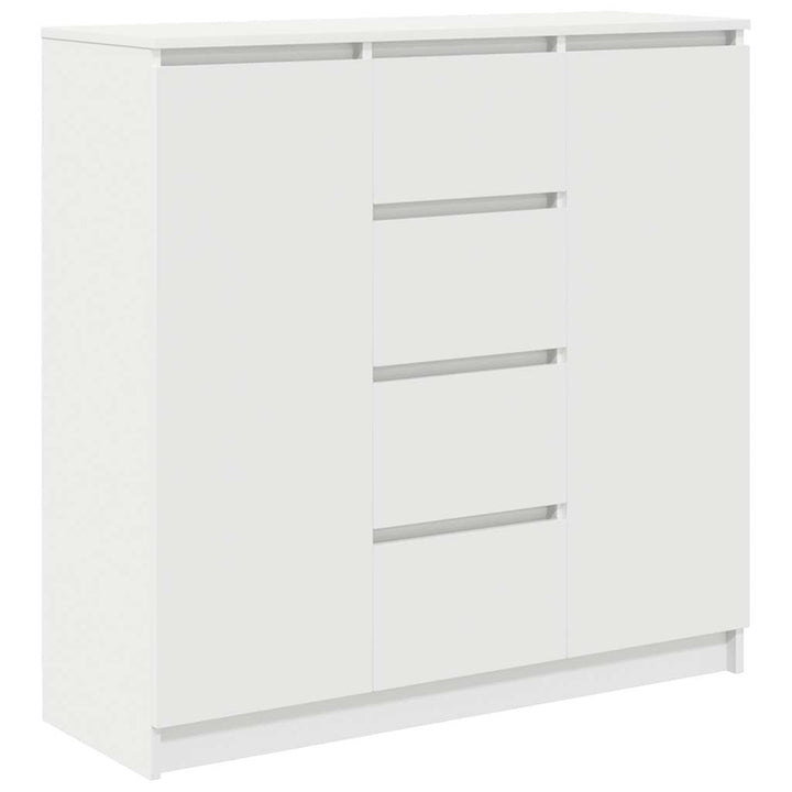 skænk med skuffer 100,5x35x98,5 cm konstrueret træ hvid