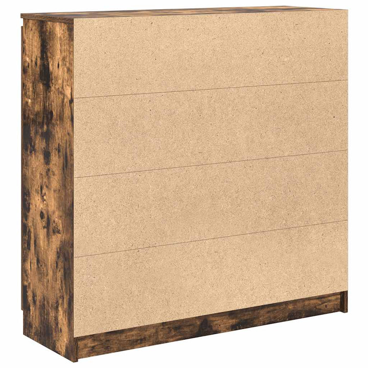 skænk med skuffer 100,5x35x98,5 cm konstrueret træ røget egetræ