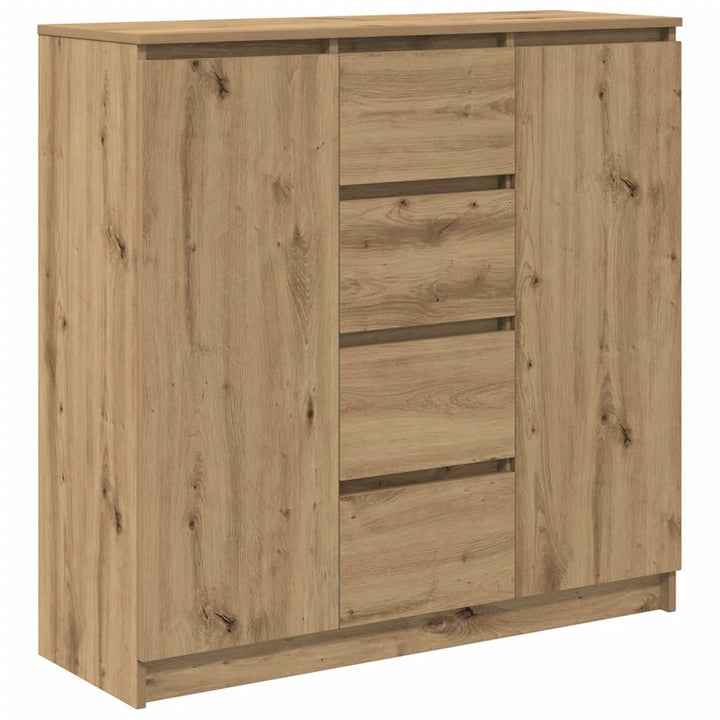 skænk med skuffer 100,5x35x98,5 cm konstrueret træ kunsteg