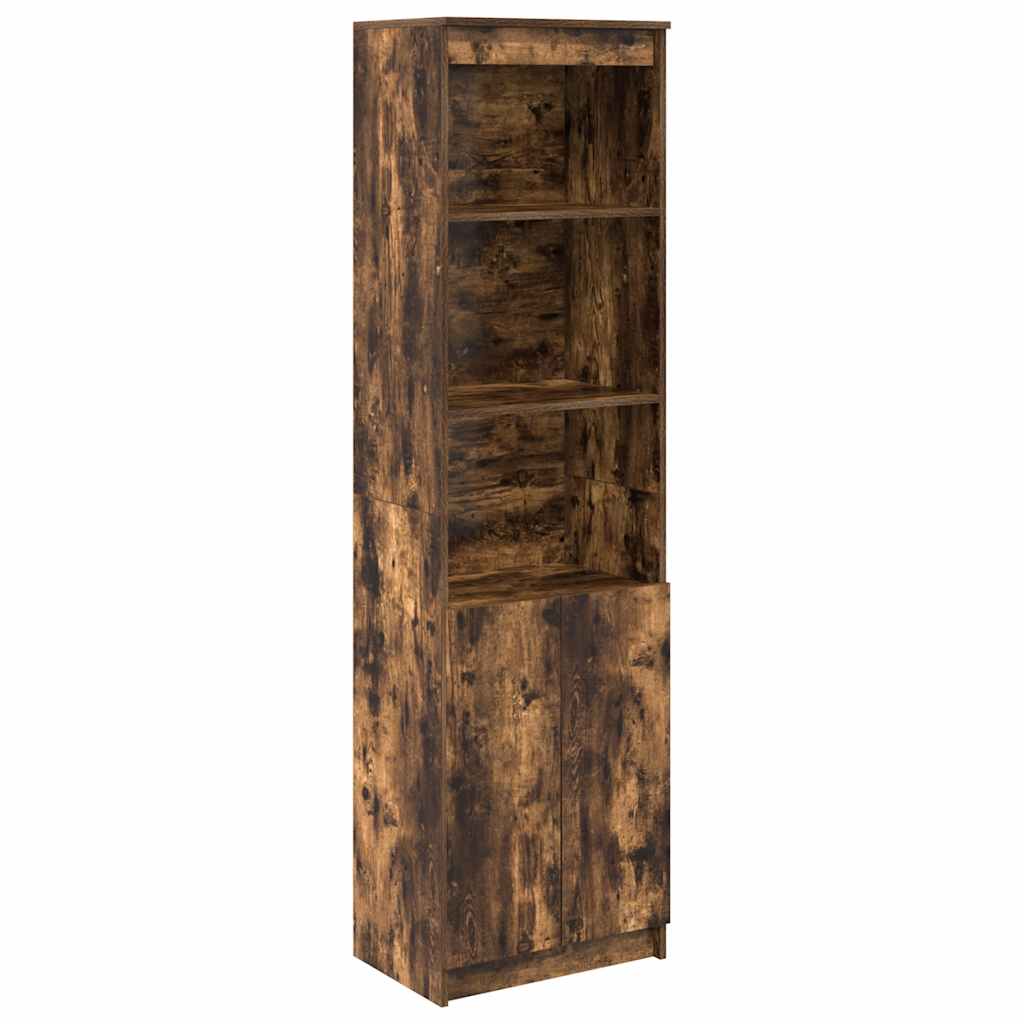 højskab 50x35x180 cm konstrueret træ røget egetræsfarve