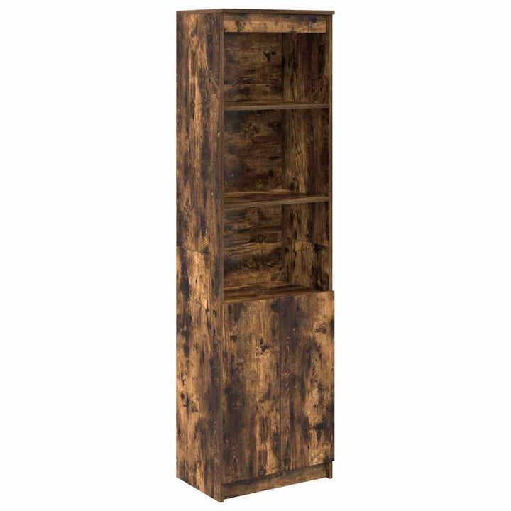højskab 50x35x180 cm konstrueret træ røget egetræsfarve