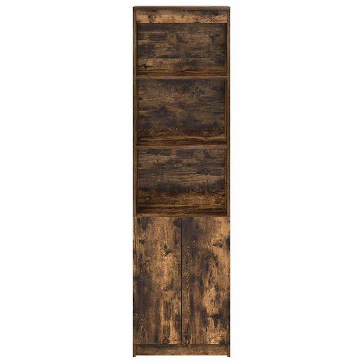 højskab 50x35x180 cm konstrueret træ røget egetræsfarve
