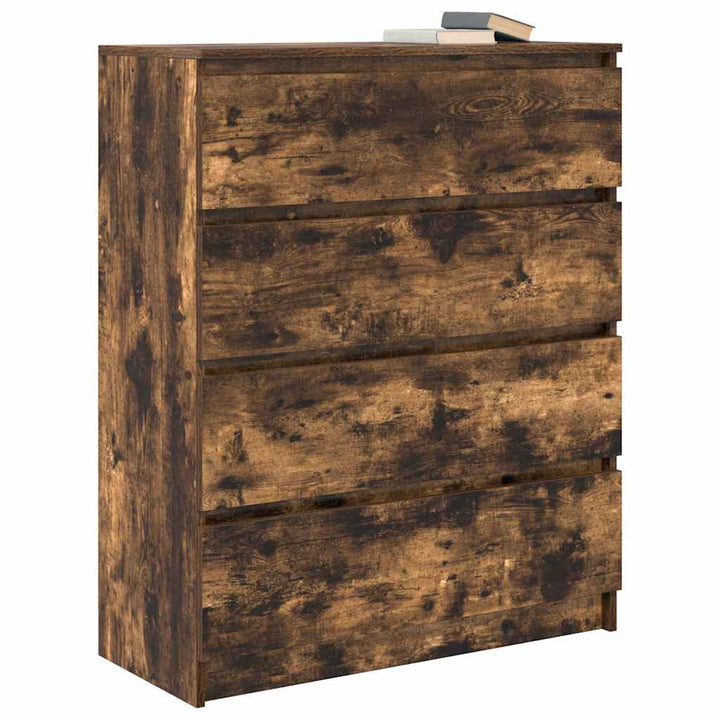 skænk 80x35x99 cm konstrueret træ røget egetræsfarve