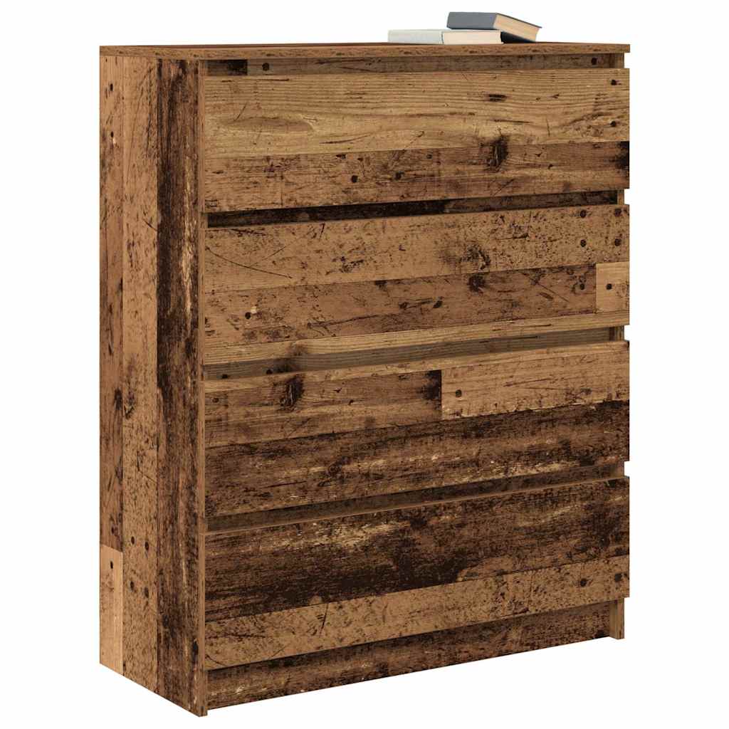 skænk 80x35x99 cm konstrueret træ antikt træ
