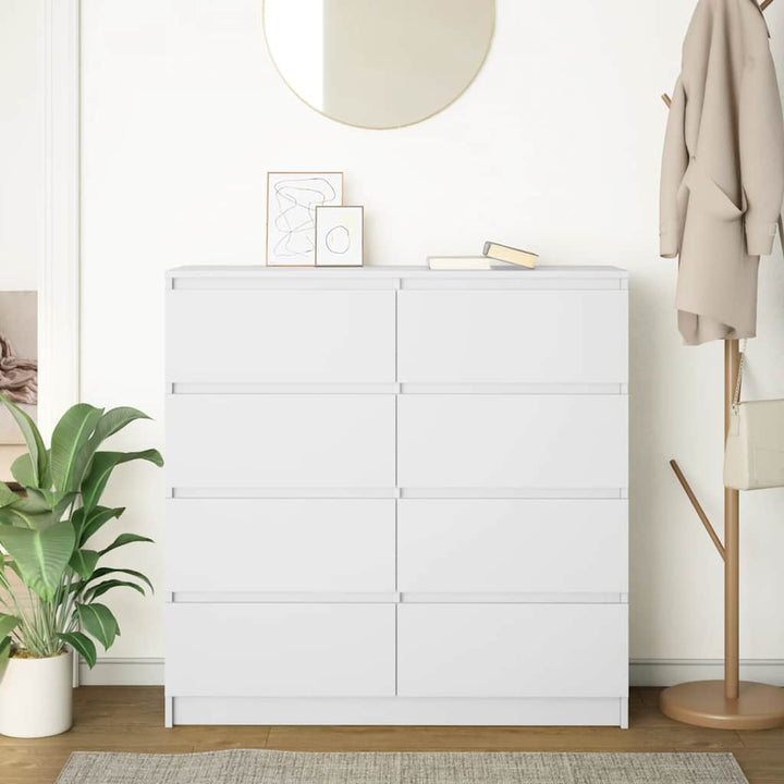 skænk 100x35x99 cm konstrueret træ hvid