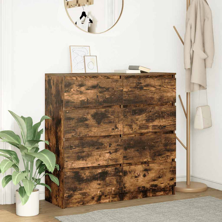 skænk 100x35x99 cm konstrueret træ røget egetræsfarve