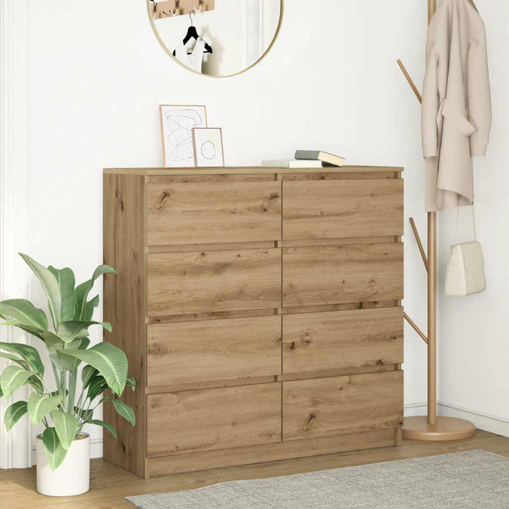 skænk 100x35x99 cm konstrueret træ kunsteg