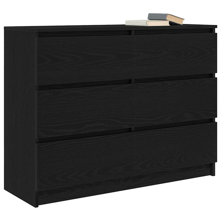 skænk 100x35x76 cm konstrueret træ sort egetræsfarve